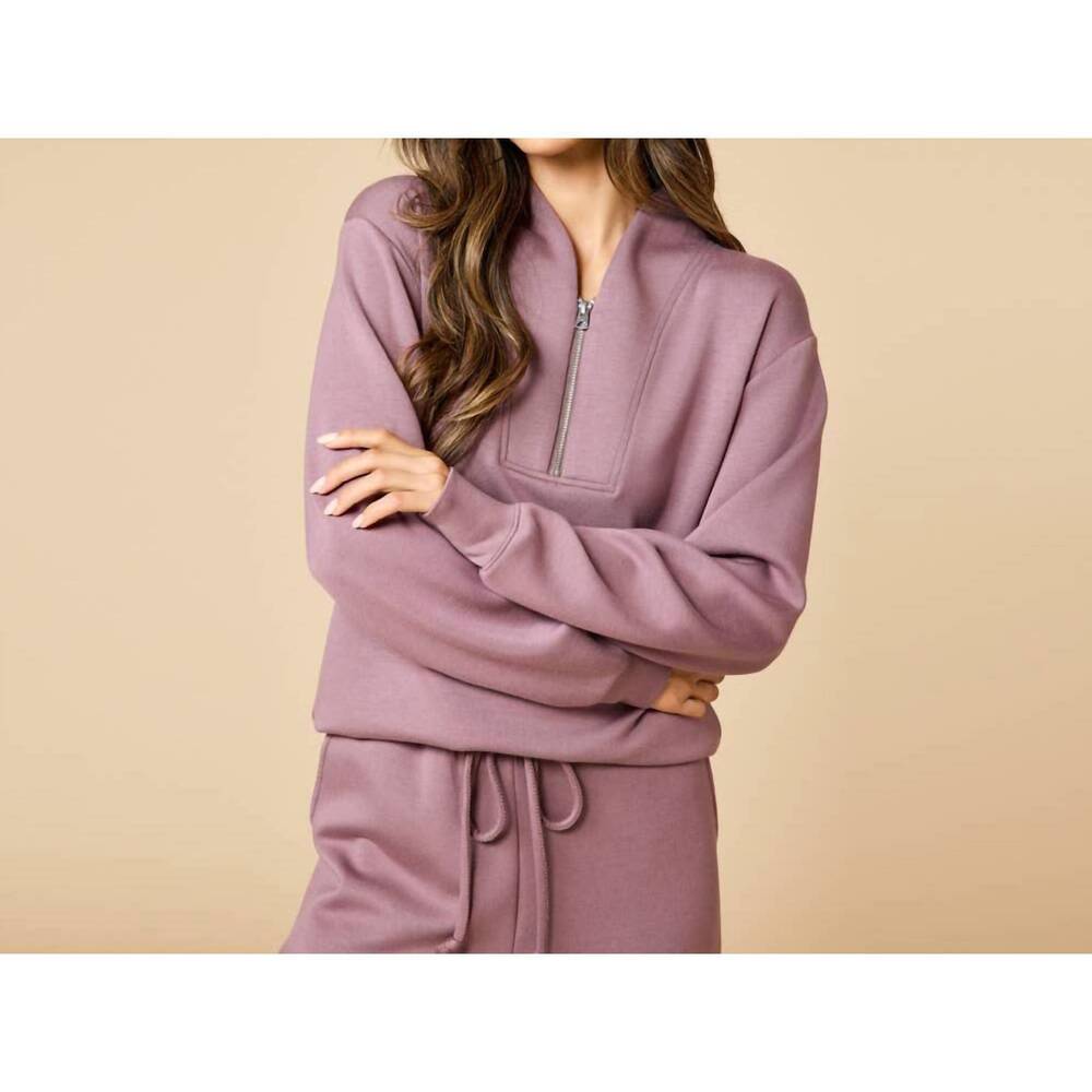 NEW SOFTIES dreamtech 1/4 zip jogger set in driftwood